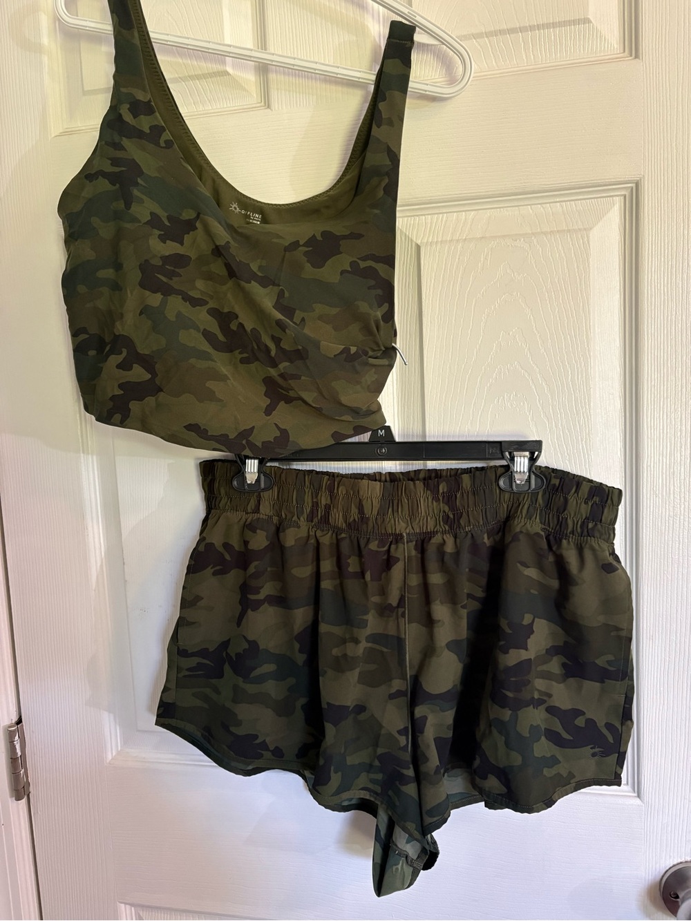 Camo Athletic Shorts Set - Women's Olive Camo